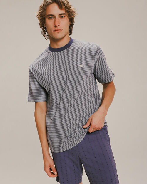 Playera Relax Rayas Azul